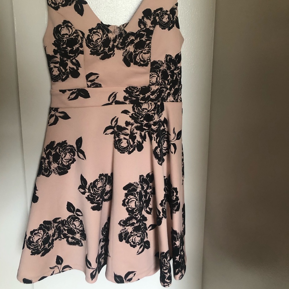 Blush and Black floral dress